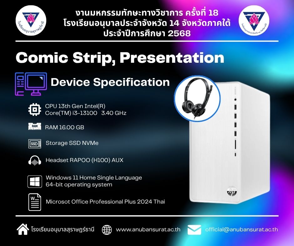 Comic Strip, Presentation